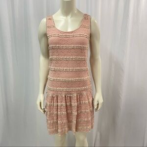 Anthropologie Dulcie Pink and White Lace Dress Size Small